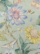 Tropical Pavilion Seafoam Floral P Kaufmann Fabric